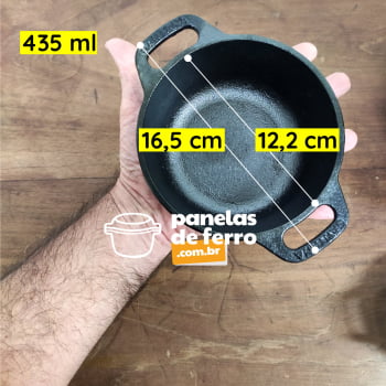 Kit Chapa de ferro com fogareiro Rechaud Liso com 2 Cumbucas de 435 ml