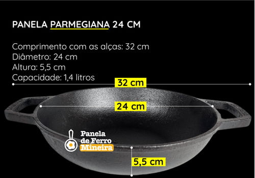 Frigideira Parmegiana Sautoir Com Alça de Ferro Santana - 24cm