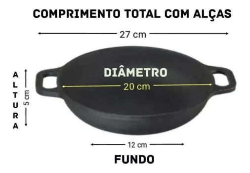 Kit Panela Parmegiana De Ferro Fundido 20cm - 5 Peças