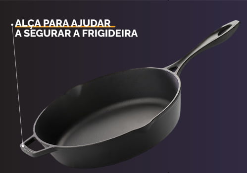 Kit Frigideira de Ferro Grande 28 cm + Bistequeira Grill Quadrada 22 cm Santana